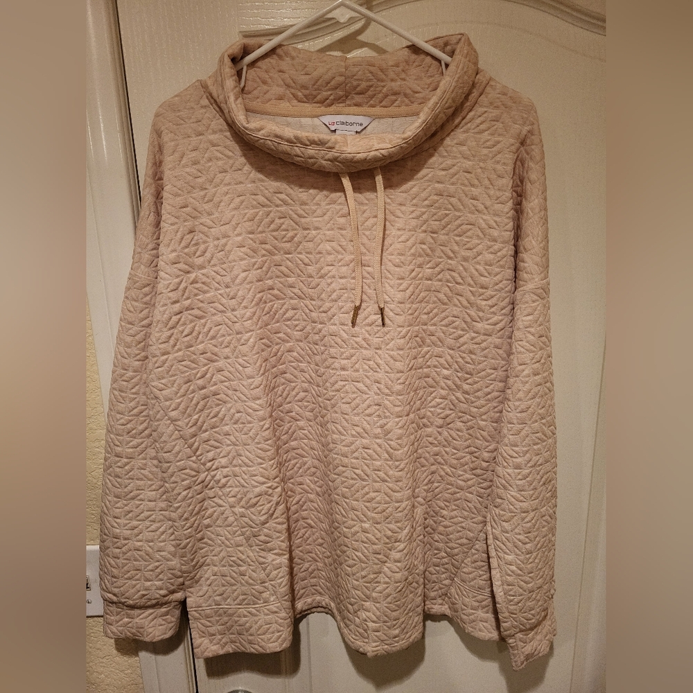 Liz Claiborne Beige Textured Knit Top XL